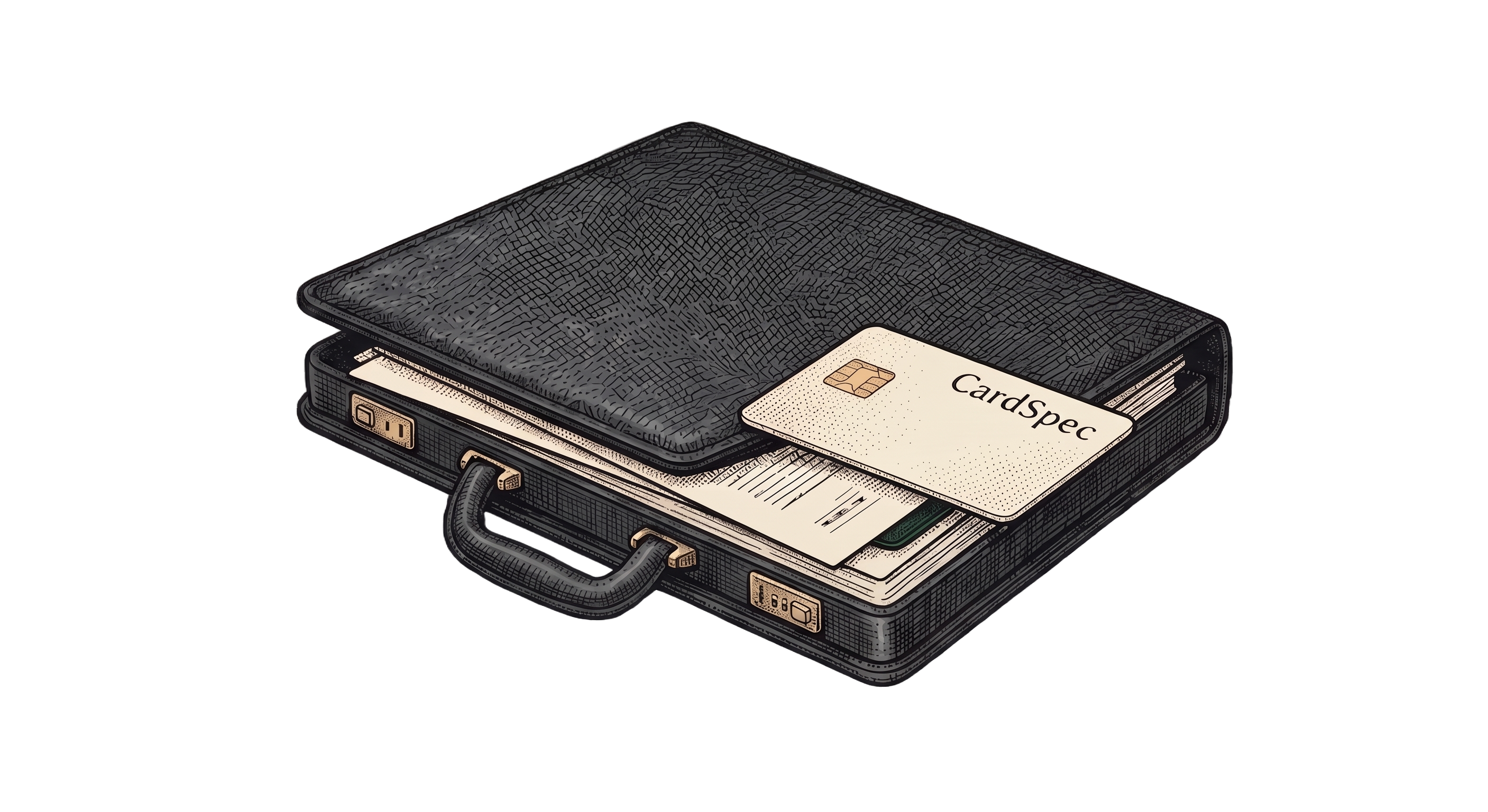 Briefcase with a credit card