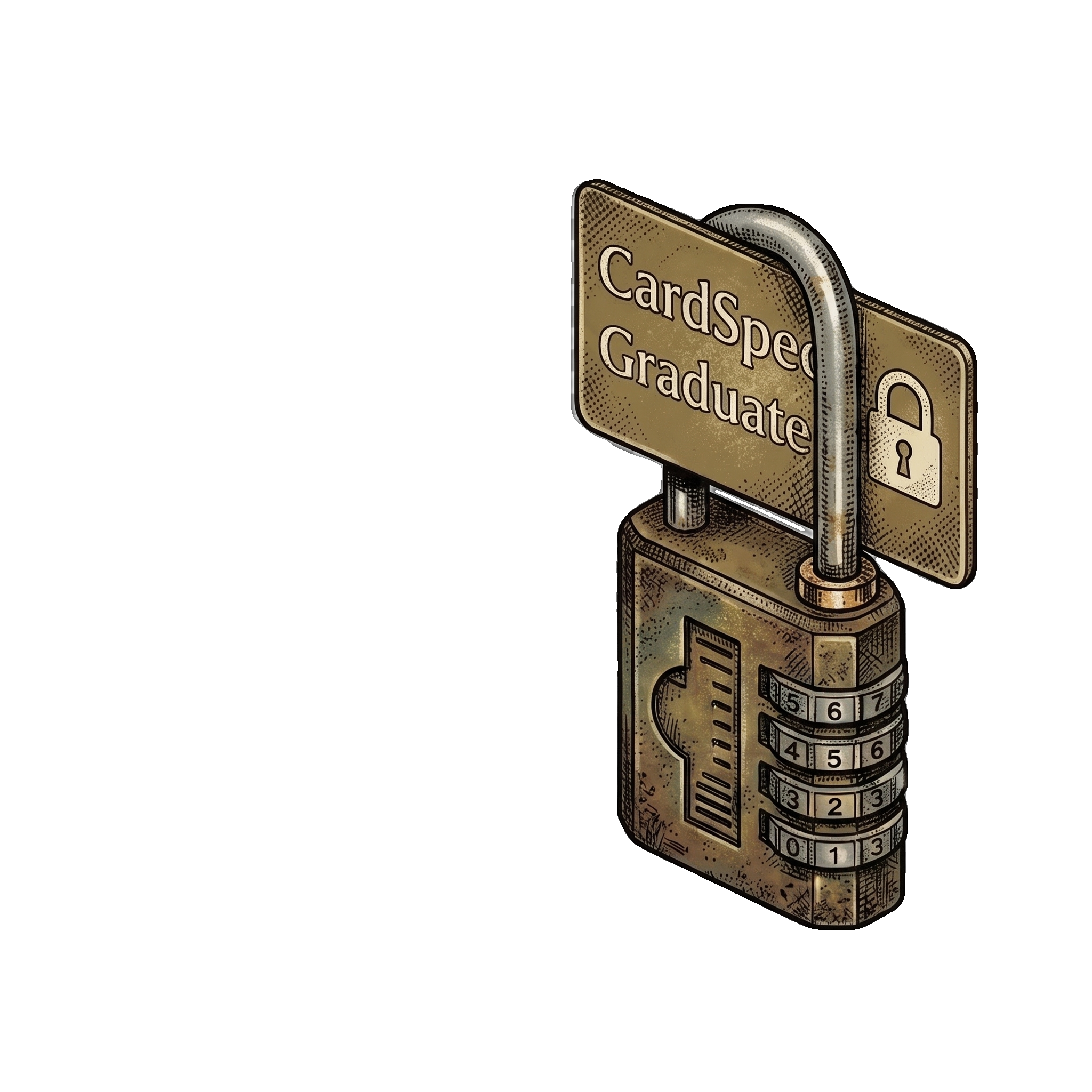 Padlock with a credit card graduating to unsecured