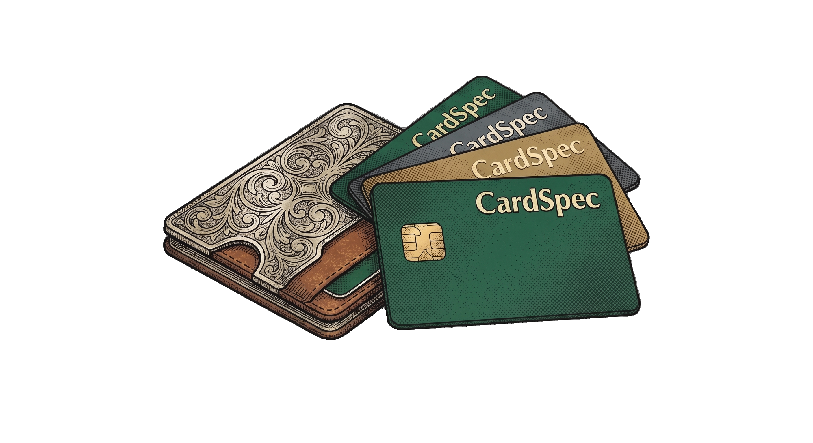 Wallet with a fan of credit cards